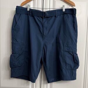 Calvin Klein Jeans Men’s Size 40 Blue Cargo Shorts with 6 Pockets Matching Belt